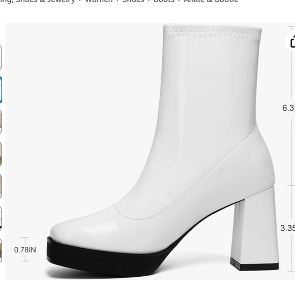 NEW Sexrosly GO GO Boots Platform Boots Square Toe Block Patent Leather Size 8.5 - Picture 9 of 9